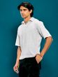Half sleeve waffle polo shirt