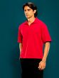 Half sleeve waffle polo shirt