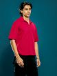 Half sleeve waffle polo shirt