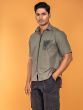 Oversized short sleeve shirt with zipper