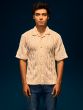 Open collared short sleeve knit shirt