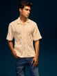 Open collared short sleeve knit shirt
