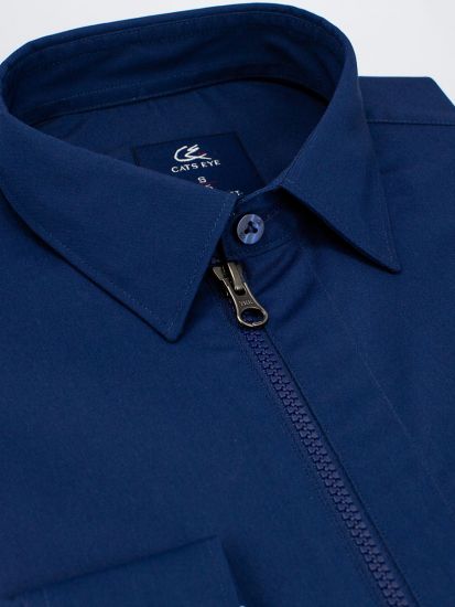 Blue Zip Front Shirt