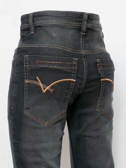  Semi Slim Fit Washed Jeans With Five Pockets