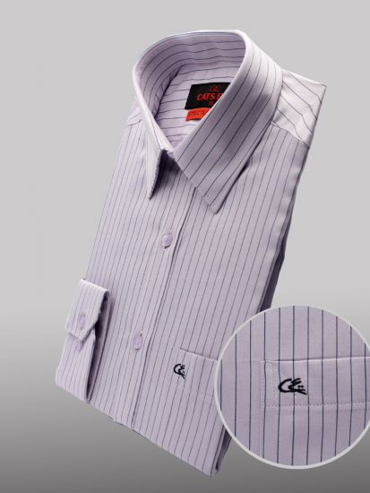 Stripe Single Pocket Formal Shirt