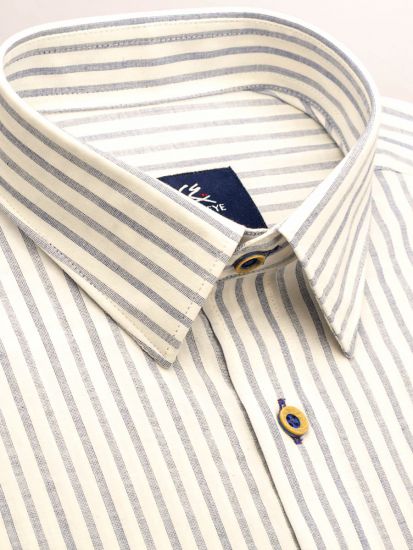 Stripe half-sleeve shirt