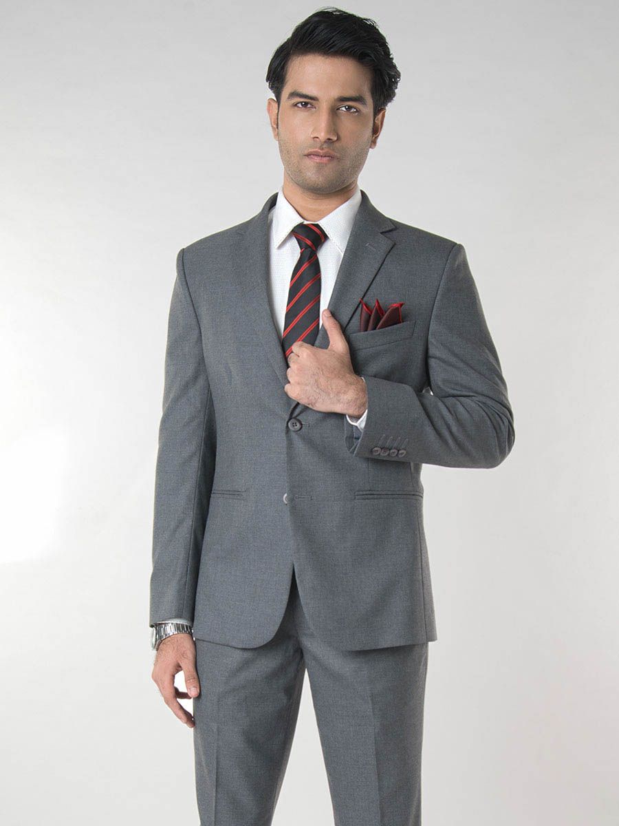 Mens Two Piece Textured Suit