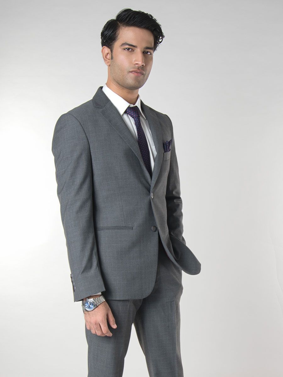 Mens Two Piece Check Suit
