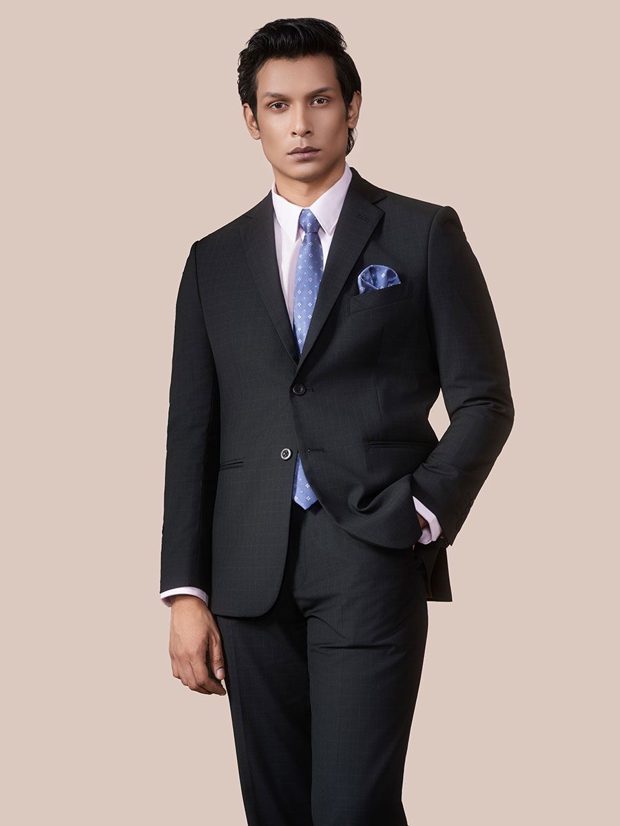 Mens Two Piece Check Suit