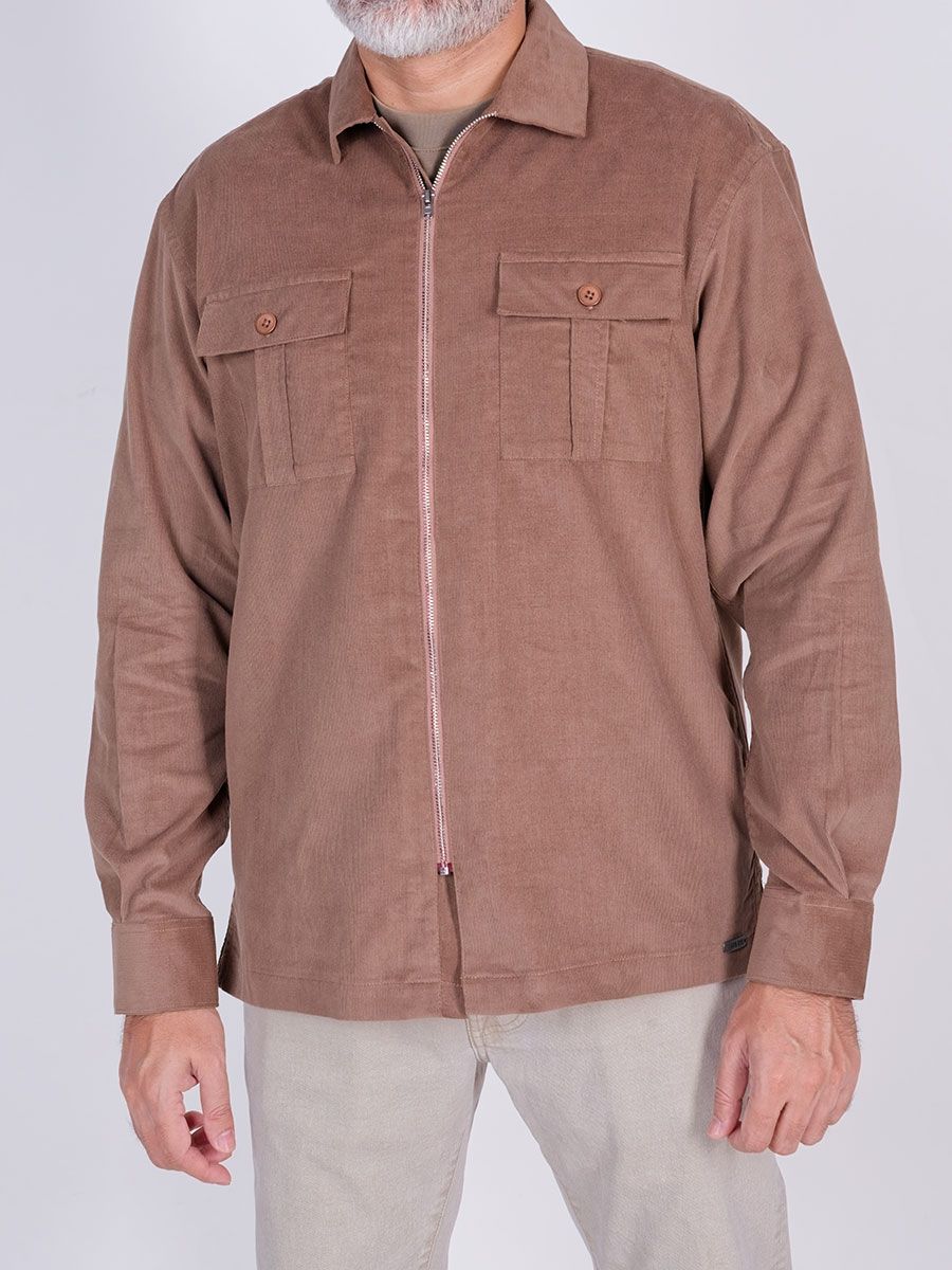 Corduroy Shacket with Elbow Patch