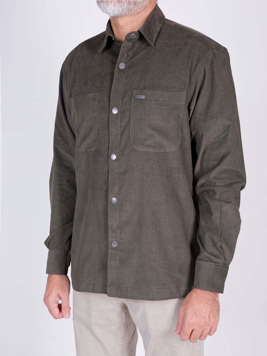 Corduroy Shacket with Elbow Patch