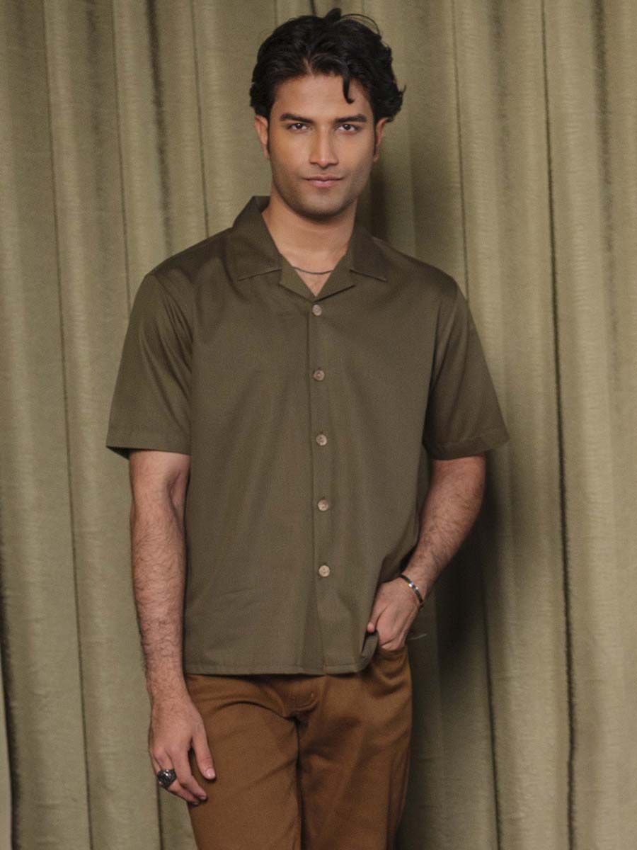 Cuban Collar Half Shirt