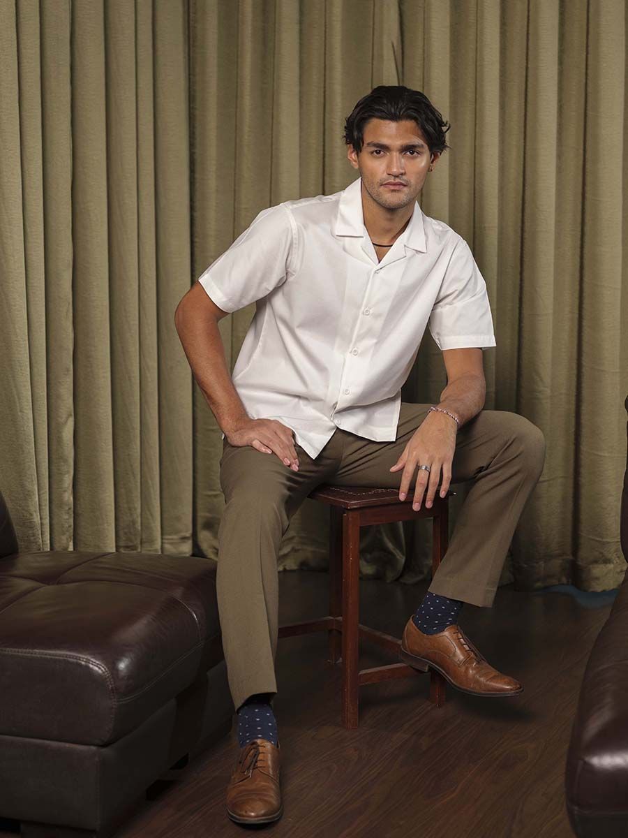 Cuban Collar Half Shirt