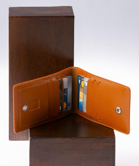 Genuine Leather Folding Card Holder.